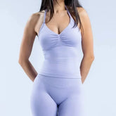 Women's Longline Strappy Sports Tank Top – Open Back Yoga Vest with Built-In Bra for Gym & Running Workouts - Himpall